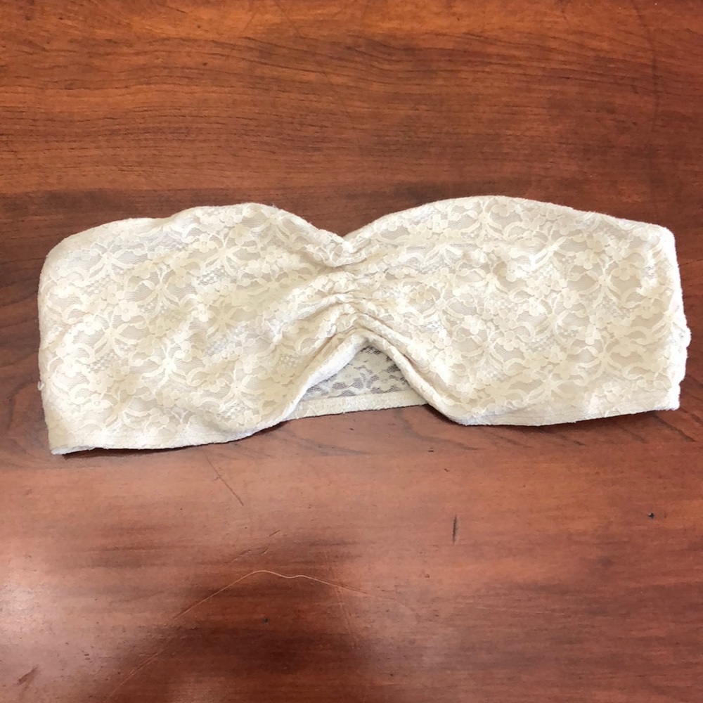 Aerie Bandeau Bralette Nude Lace Size Large